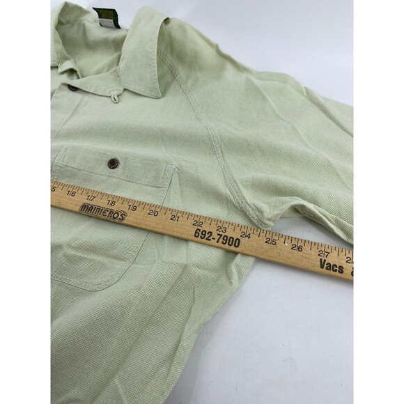 Cabela's Men's XL Button Down Shirt Green Checkered 100% Cotton Short Sleeve - Picture 5 of 9